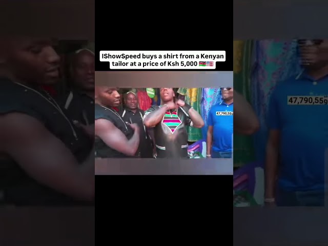 Ishowspeed tours kenyan Market as he buys  ashirt at ksh 5000 from a kenyan tailor#ishowspeed#shorts