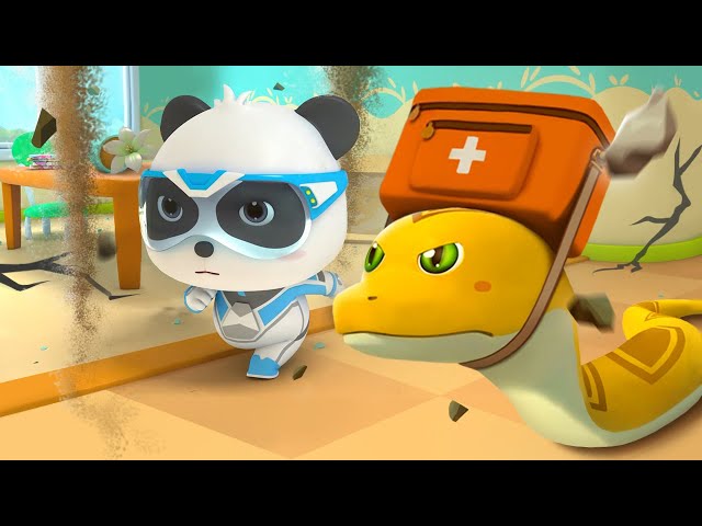Super Rescue Team Ep 2 - Earthquake! Super Panda Saves Mr. Snake | BabyBus TV - Kids Cartoon