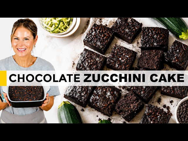 DOUBLE CHOCOLATE ZUCCHINI SNACK CAKE | easy healthy recipe