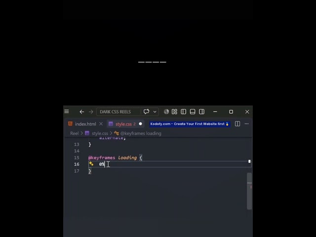 Create Bar Loader with Pure CSS ⚡#webdevelopment #webdesign #kodofy #coding