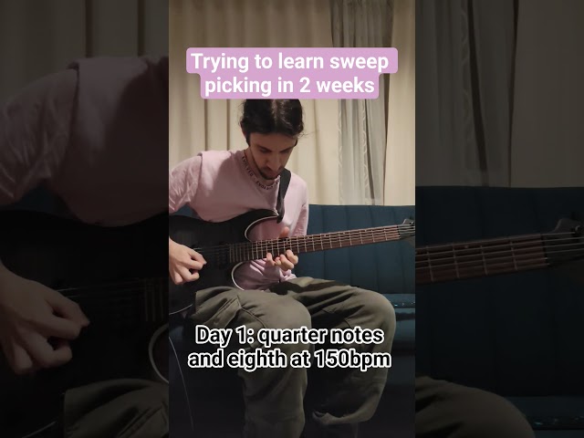 Day 1 of Trying to Learn Sweep Picking #shorts