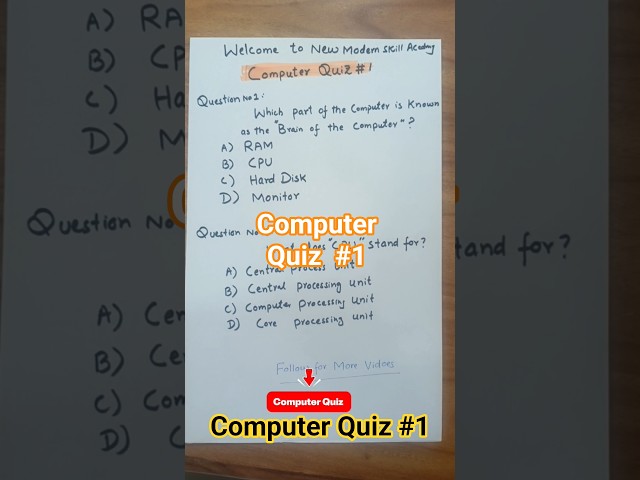 99% Fail This Computer Quiz l Can you Score 10/10