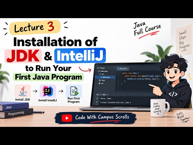 Lecture 3: Install JDK & IntelliJ IDEA + Run Your First Java Program