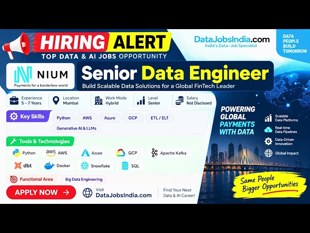 🚨 DataJobs Hiring | Data Scientist, Data Engineer & AI/ML Engineer | Bangalore & Mumbai | Apply Now!