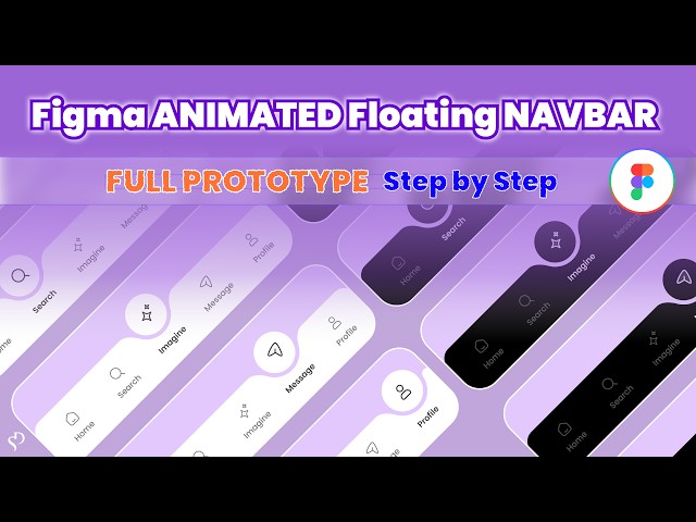 Figma Animated Navigation Bar Tutorial | Full Component & Prototyping Guide Floating Navbar