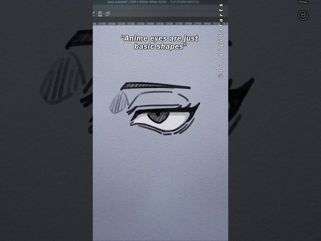 Anime eyes are just basic shapes!! 😭 #digitalart #shorts #drawing #art #digitaldrawing