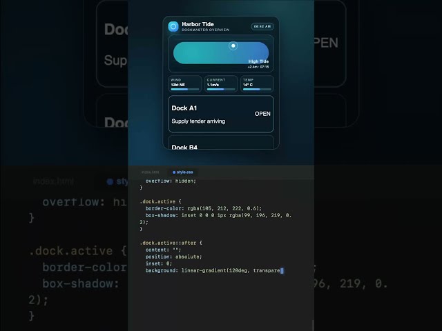 Docking System - Control #coding #css #animation #shorts