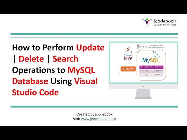 How to Perform Update, | Delete | and Search Operations on a MySQL Database Using VS Code