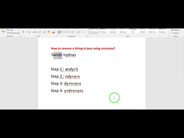 How to reverse a String in java using recursion