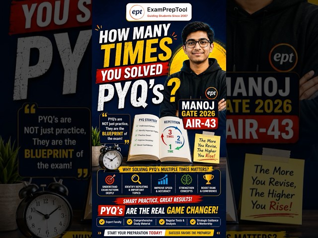 How Many Times Should You Solve PYQ’s? 🤯 | GATE 2026 AIR-43 Manoj