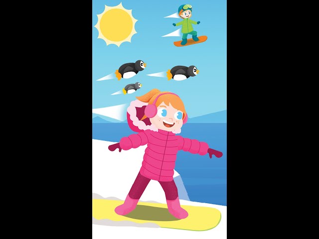 SNOWBOARDiNG IN PLAYSPACE!! Cartoon Adley & Niko learn to shred on Penguin Planet! #Shorts