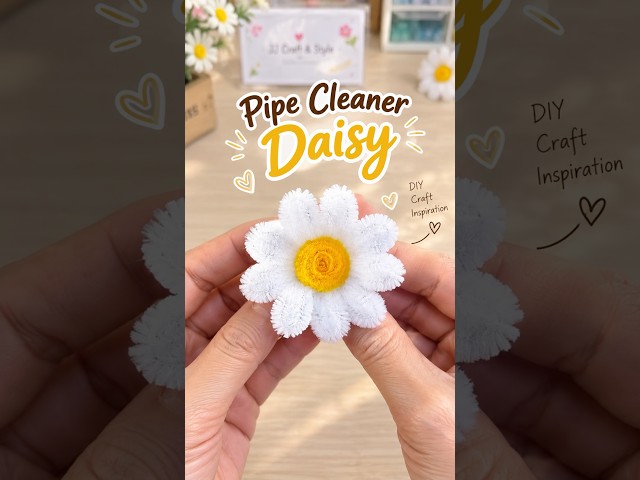 How to Make a Daisy with Pipe Cleaners 🌼 | Easy DIY Flower #shorts #pipecleanercrafts