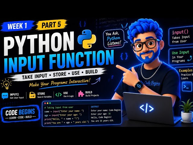 Python Input Function Explained | input() in Python for Beginners | Python Tutorial #5
