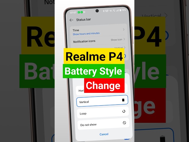 how to change battery style in realme p4 #android #techtutorial