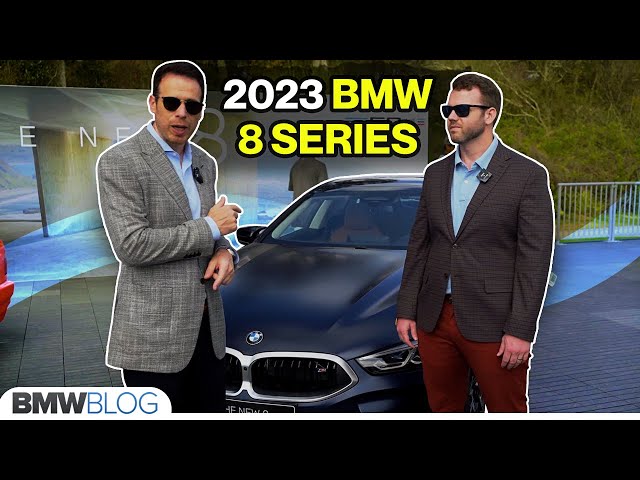 BMW 8 Series 2023 with glowing kidney grilles