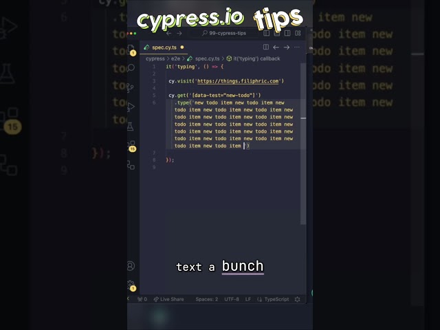 Cypress Type Command: Slow Down or Speed Up Typing #shorts