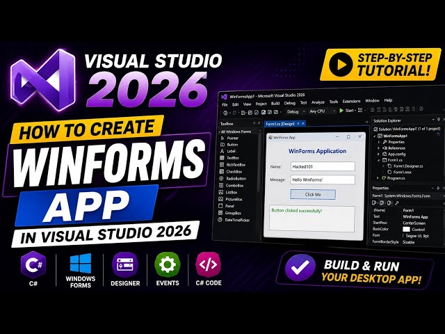 How to Create a Windows Forms (WinForms) App in Visual Studio 2026