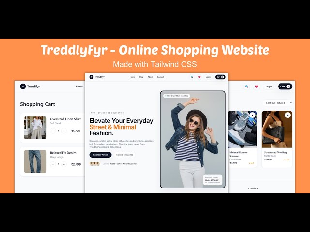 Trendifyr – Modern Fashion E-Commerce UI Template | Tailwind CSS | Full Source Code + Demo