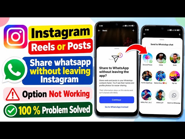 Share Instagram Reels or Posts without Leaving Instagram Features Not Working Problem Fixed