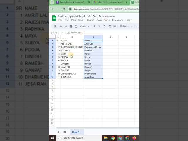 Name Proper Kaise Kare Google Sheets All Tutorial In Hindi Google Sheets & Ms Excel @googlesheets