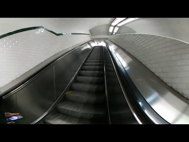 360 VR Virtual Reality Video Riding Escalator at Paris Metro Station