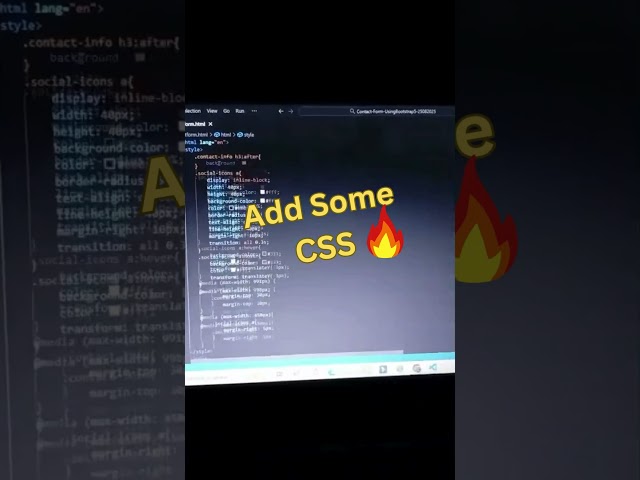 Power of CSS 🔥 | Contact Us Form using HTML, CSS & Bootstrap 5 #shorts #coder #csstutorial #css