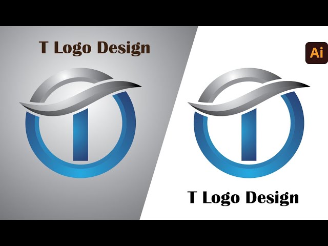 "T" Letter Logo Design in Illustrator, Typography Logo Design Tutorial Bangla 2023||