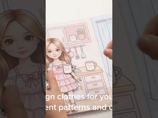 cute paper doll sticker book