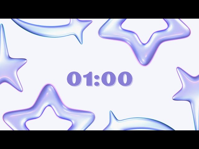 🔮1-Minute Timer | Purple Chrome Doodles Countdown | Chill Vibes✨