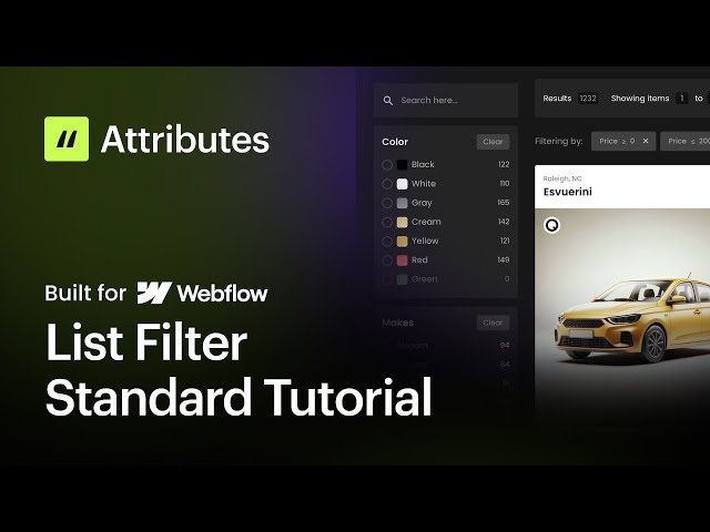 Build a complete CMS Filter in Webflow without code using Attributes v2