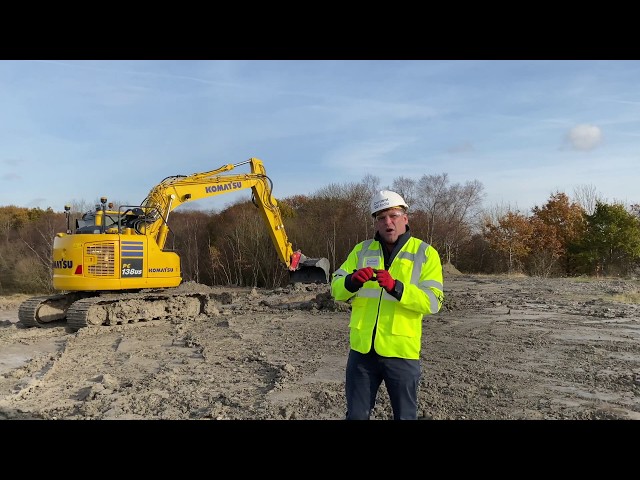 Komatsu excavator with Topcon GPS machine guidance system