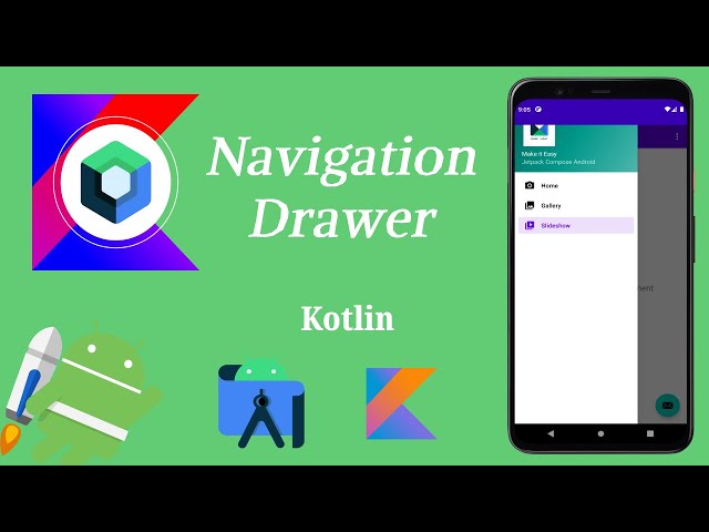 How to Implement Navigation Drawer using Kotlin | Android | Kotlin | Make it Easy