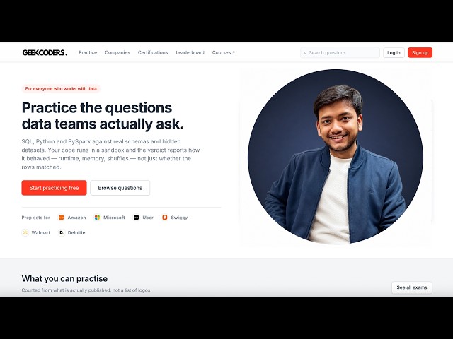 Free Data Engineering interview practice — SQL, Python, PySpark, Databricks