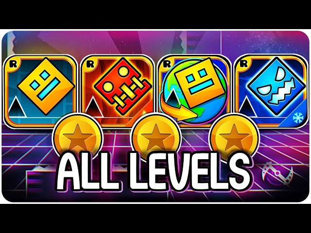 Every Geometry Dash Level! ALL COINS! (GD, Meltdown, World, Subzero)