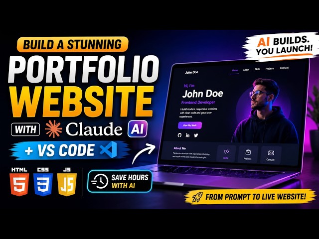 Build a Stunning Portfolio Website with Claude AI + VS Code | HTML, CSS & JavaScript