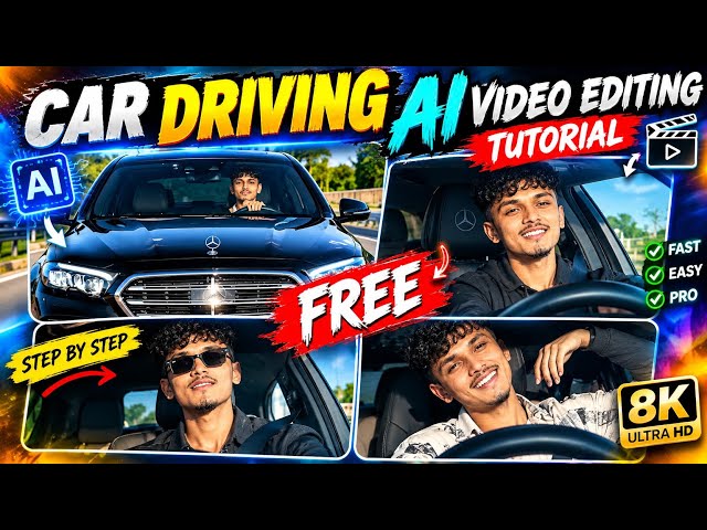AI Car Driving Video Editing Tutorial | FREE AI Video Editing