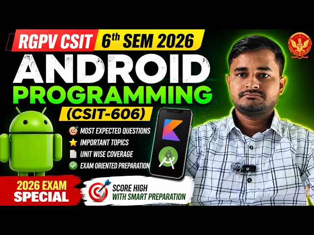 RGPV CSIT-606 Android Programming Important Questions 2026 | Unit Wise Topics & Exam Preparation