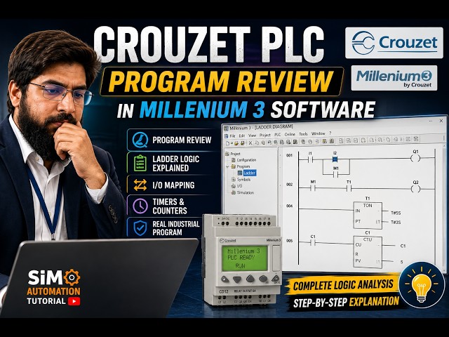Crouzet Millenium 3 PLC Logic Walkthrough | Real Industrial Program by @simautomation
