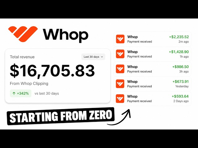 How I Made $16,705.83 On Whop (as a low iq 21 year old)