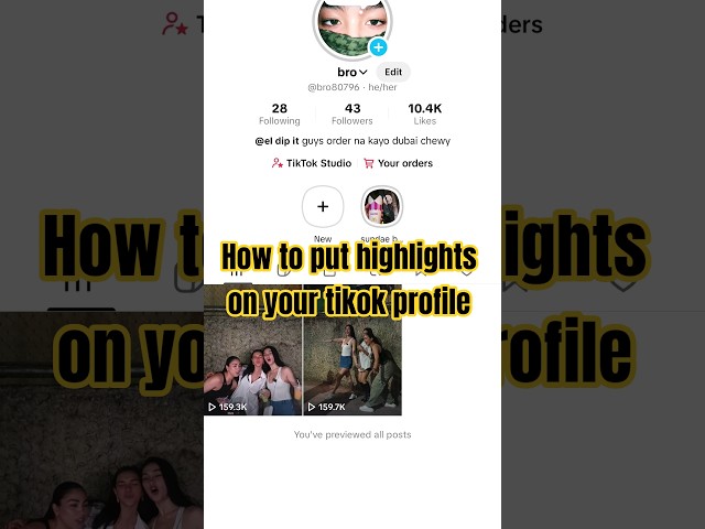 How To Put Highlights on your TikTok Profile             #tutorial #highlight #shorts #tiktok #tips
