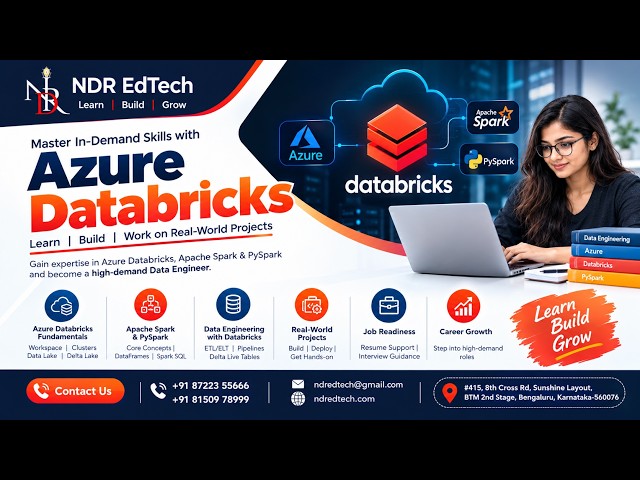 🚀 Azure Databricks Training | Learn Data Engineering with Real-Time Projects | NDR EdTech 8722355666