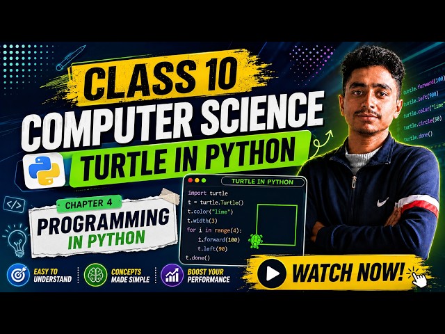 Turtle In Python I PROGRAMM IN PYTHON | CLASS 10 I COMPUTER SCIENCE I #elopeeth #computerscience