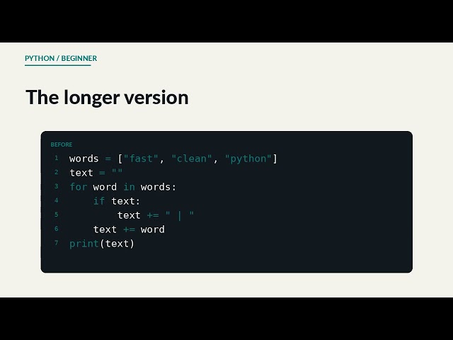 Build Python Strings with join Instead of Plus