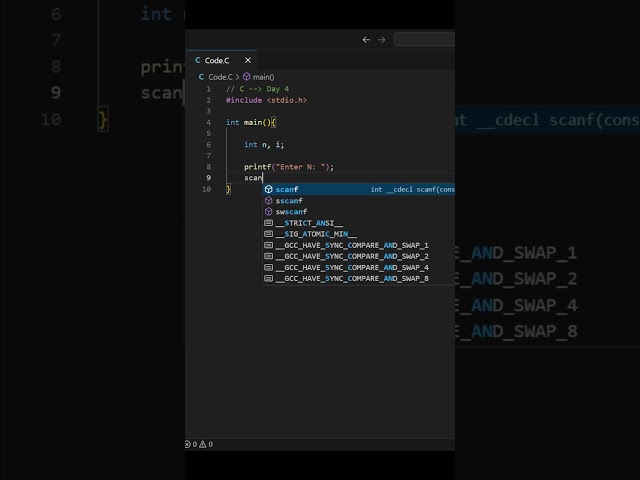 C Program: Print 1 To N #clanguage #c #coding