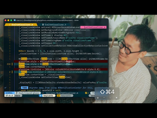 I added Liquid Glass support to KeyCastr!