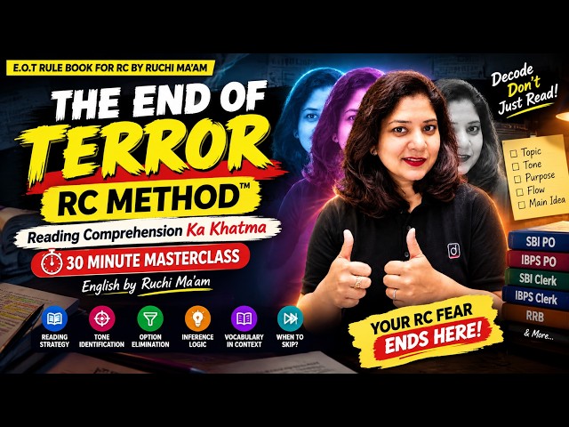 E.O.T METHOD FOR RC - Reading Comprehension ke terror ka The End | by Ruchi Mam