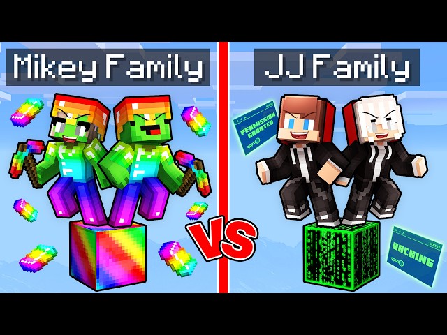 Mikey Family OP vs JJ Family HACKER One Block (Minecraft Maizen)