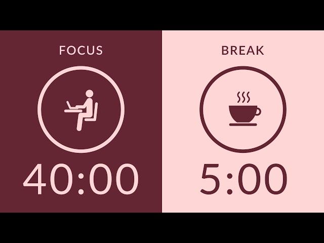 40/5 Pomodoro Timer | No Music 🔔 Bell Only | 3-Hour Study With Me for Deep Focus 🌿