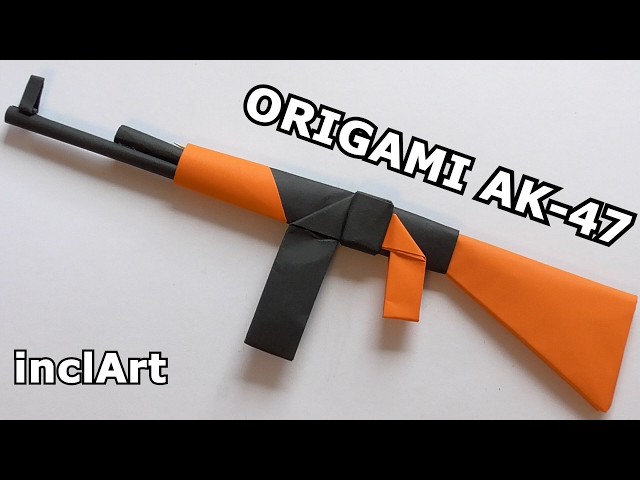 EASY PAPER AK-47 ORIGAMI | SHOOTING PAPER CRAFT TUTORIAL | INCL ART
