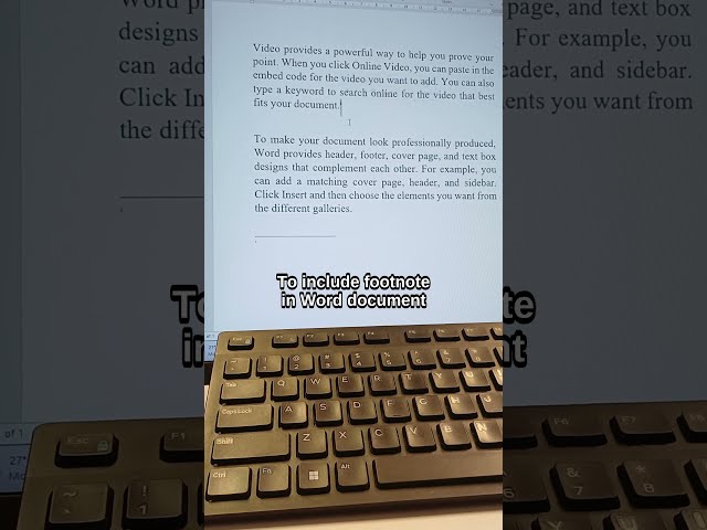 Include a footnote in word